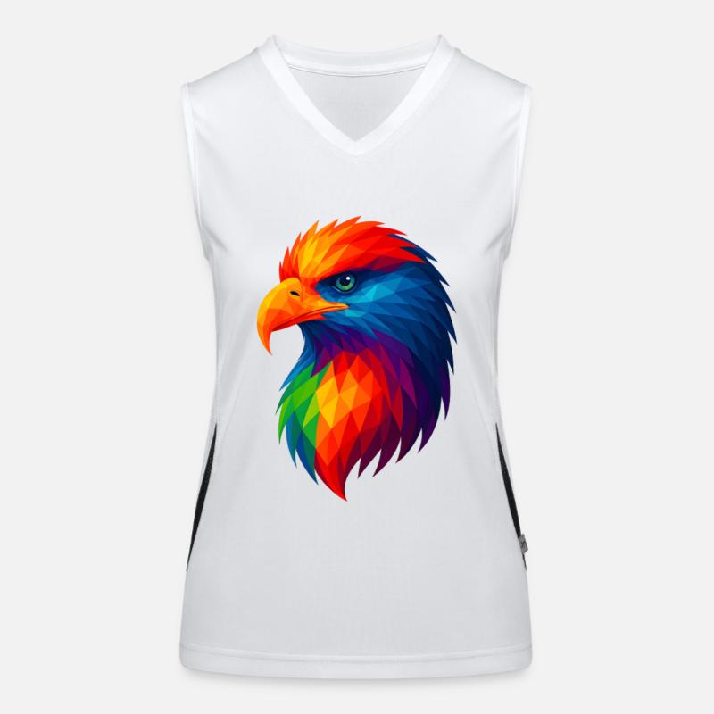 WPAP Polygon Style Animals - Eagle Women's Functional Contrast Tank Top
