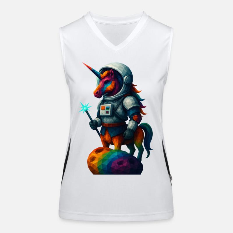 WPAP Stil Tiere - Einhorn im Astronauten Anzug Funktionelles Kontrast-Tank Top für Frauen