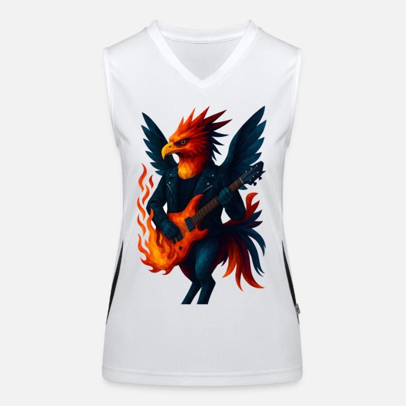 WPAP Stil Tiere - Phönix Gitarrist Funktionelles Kontrast-Tank Top für Frauen
