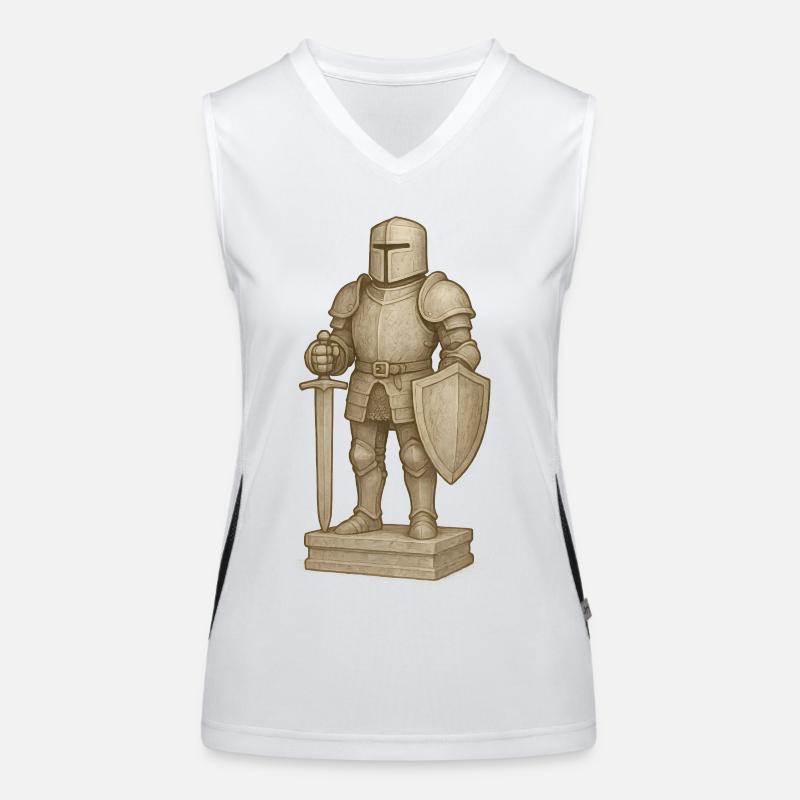 Ritterliche Samurai-Figur im Stone-Style Funktionelles Kontrast-Tank Top für Frauen