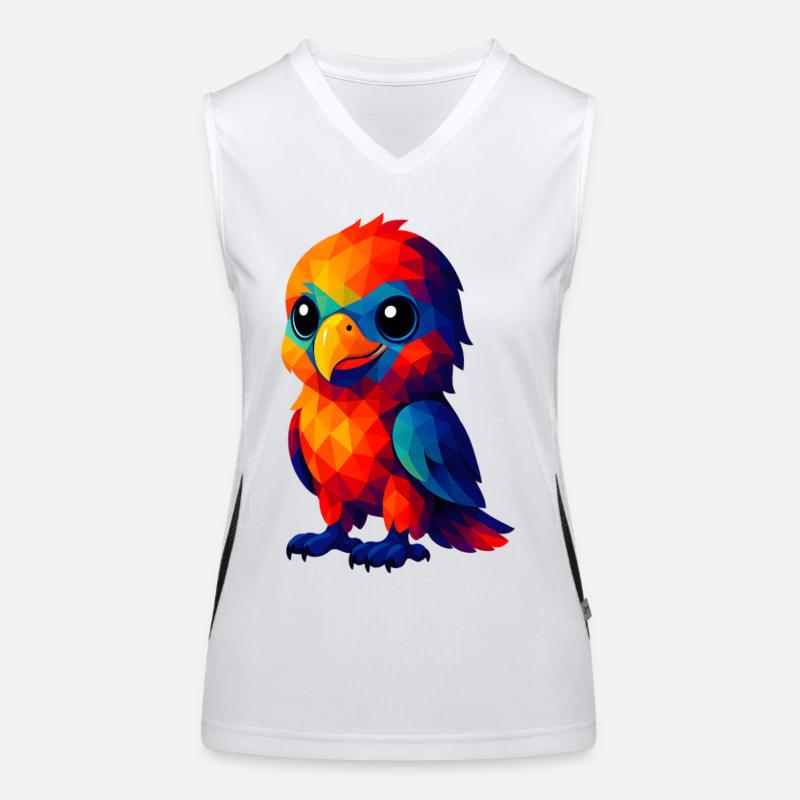 WPAP Polygone Kawaii Style Animaux Bébé Aigle Débardeur respirant contrasté Femme