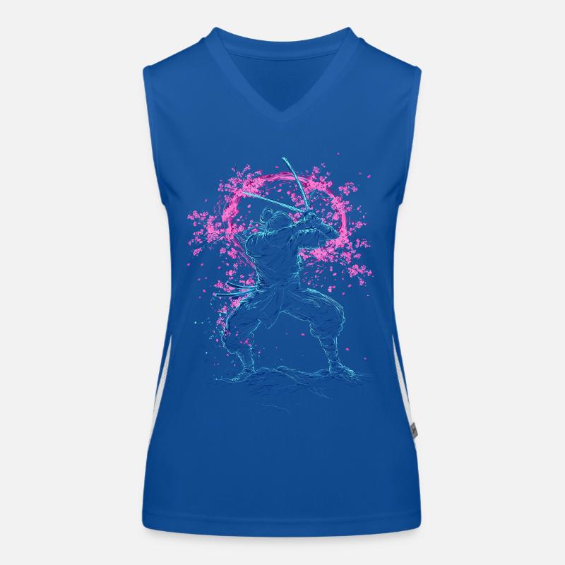 Samurai Sakura Tornado Japon Débardeur respirant contrasté Femme