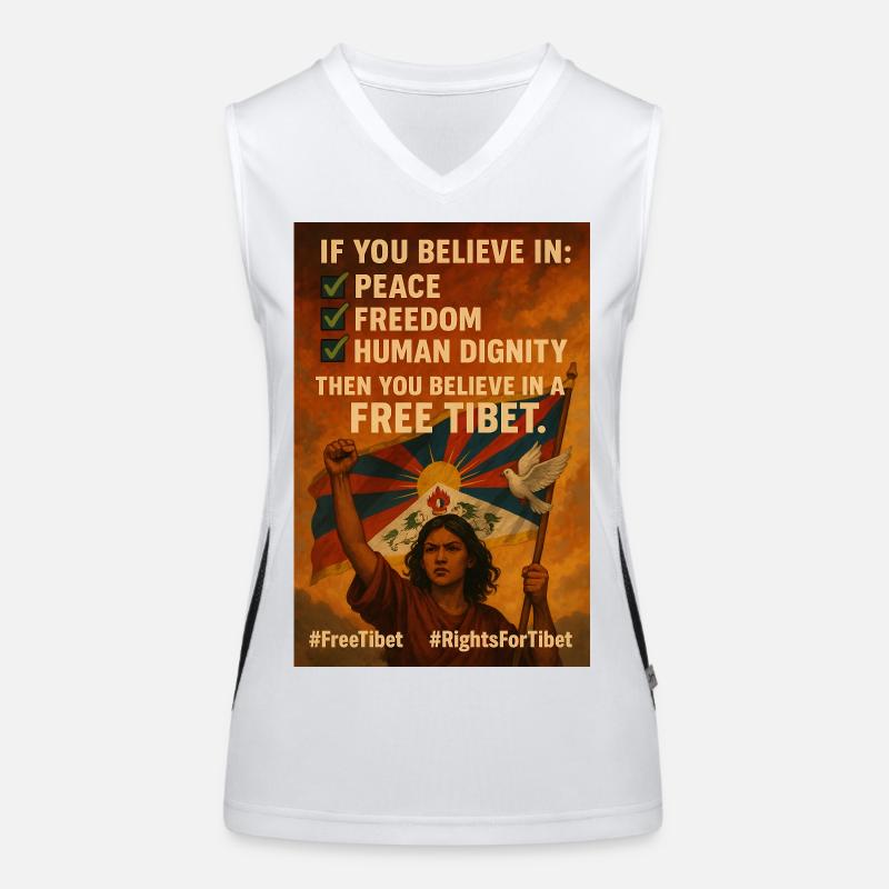 Marche du peuple tibétain pour la liberté Débardeur respirant contrasté Femme