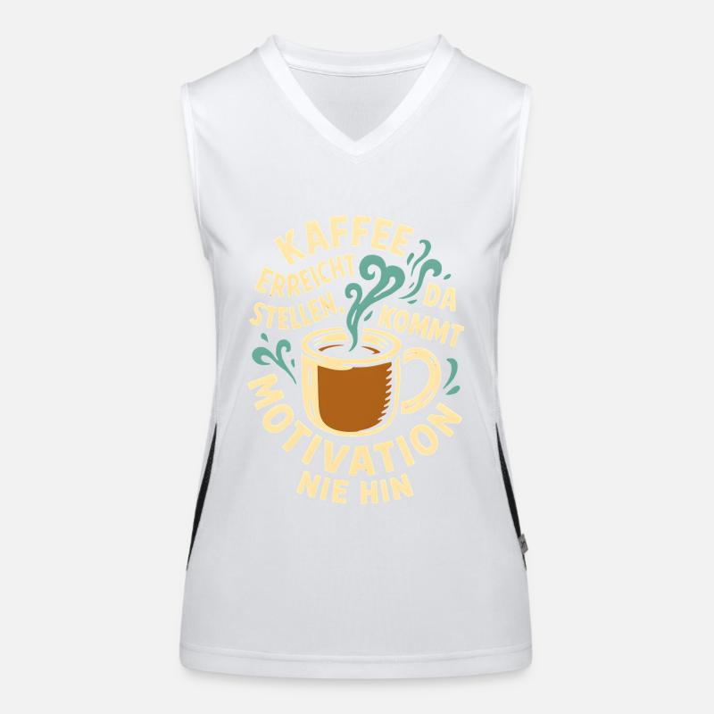 Kaffeemotiv mit motivierender Botschaft Funktionelles Kontrast-Tank Top für Frauen
