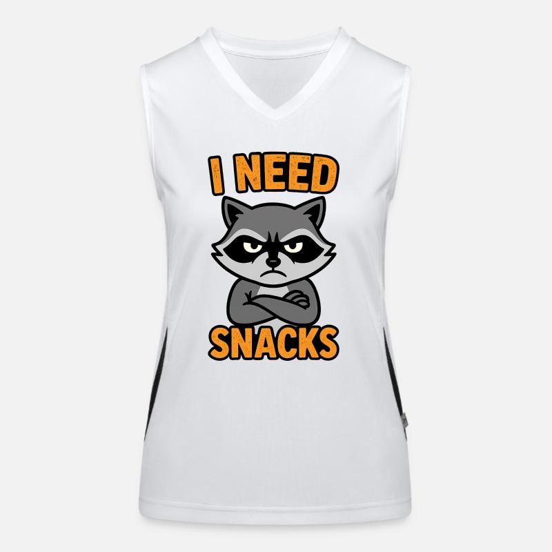 Grummelnder Waschbär I need Snacks Débardeur respirant contrasté Femme