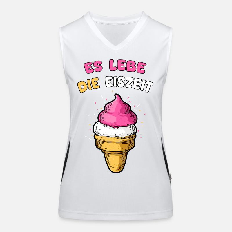 Es lebe die Eiszeit mit Eiscreme Funktionelles Kontrast-Tank Top für Frauen