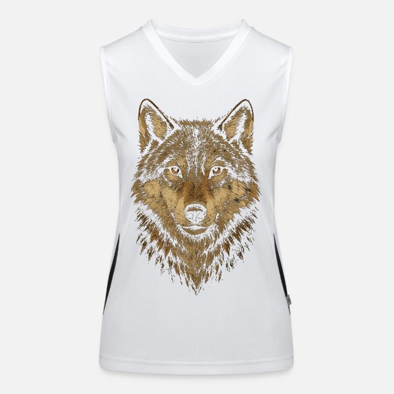 Le design du Loup Débardeur respirant contrasté Femme