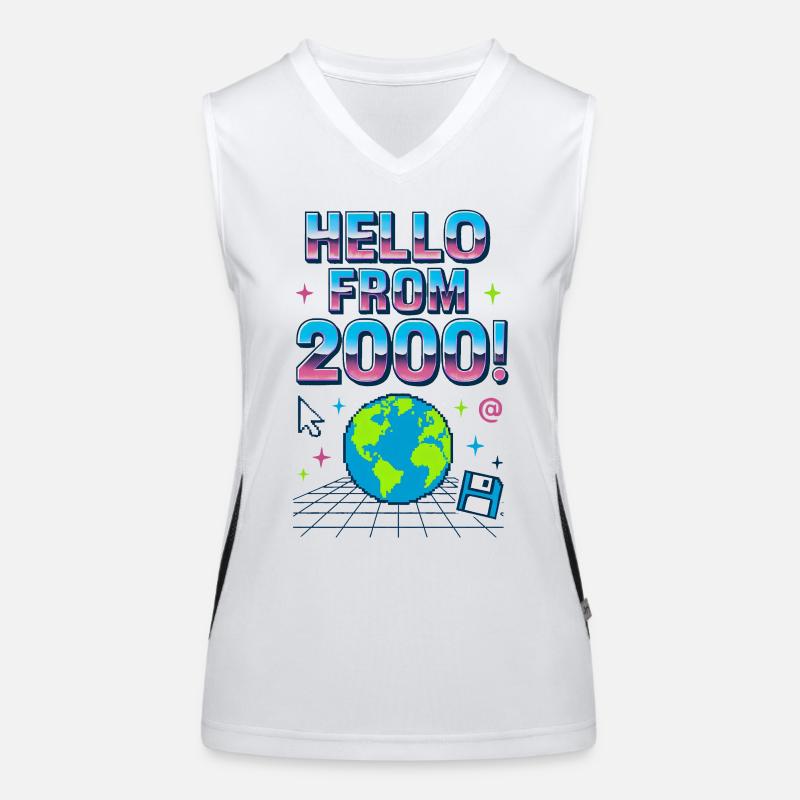 Hello from 2000s Retro Neon Earth Women's Functional Contrast Tank Top