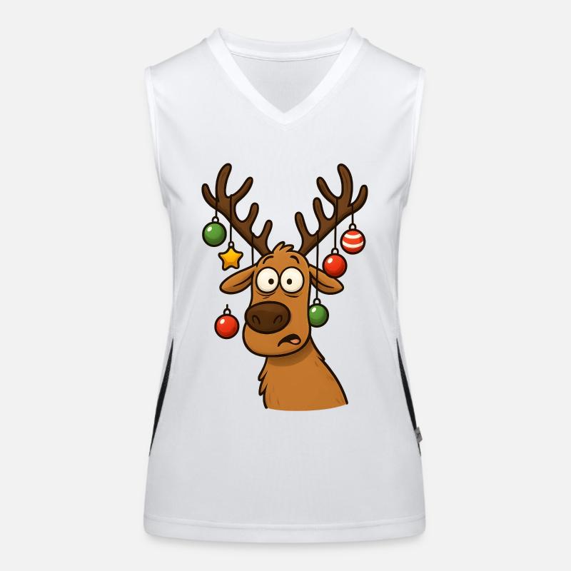 Cerf Rudolph Joyeux Noël doux Débardeur respirant contrasté Femme