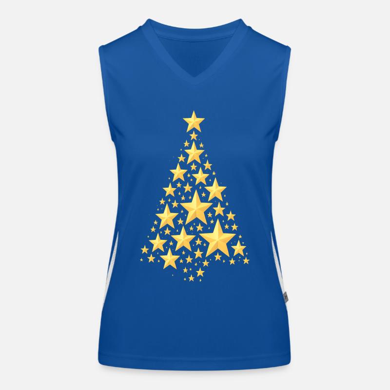 Sapin de Noël étoilé doré Débardeur respirant contrasté Femme