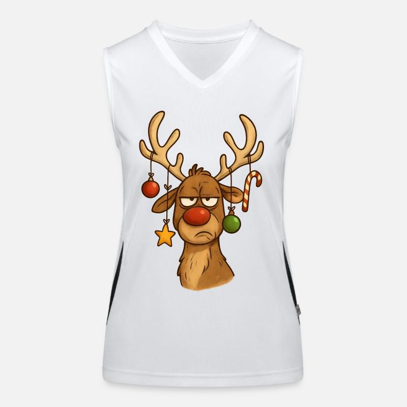 Cerf Rudolph Joyeux Noël doux Débardeur respirant contrasté Femme
