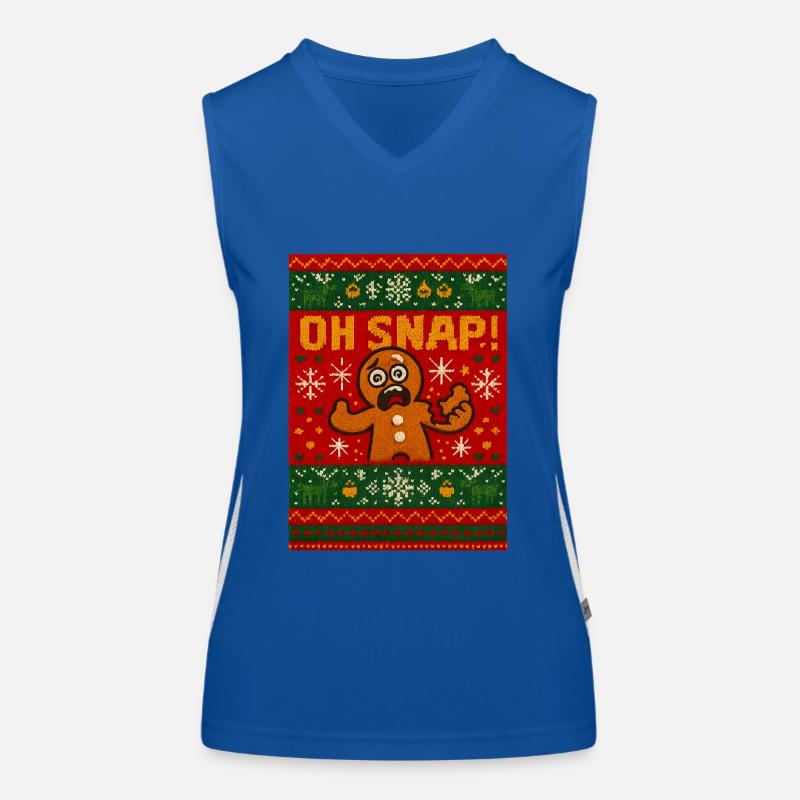 Oh Snap Gingerbread Christmas Women's Functional Contrast Tank Top