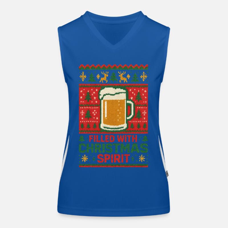 Bierkrug Weihnachtspullover Funktionelles Kontrast-Tank Top für Frauen