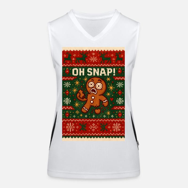 Ugly Christmas Lebkuchenmann Funktionelles Kontrast-Tank Top für Frauen