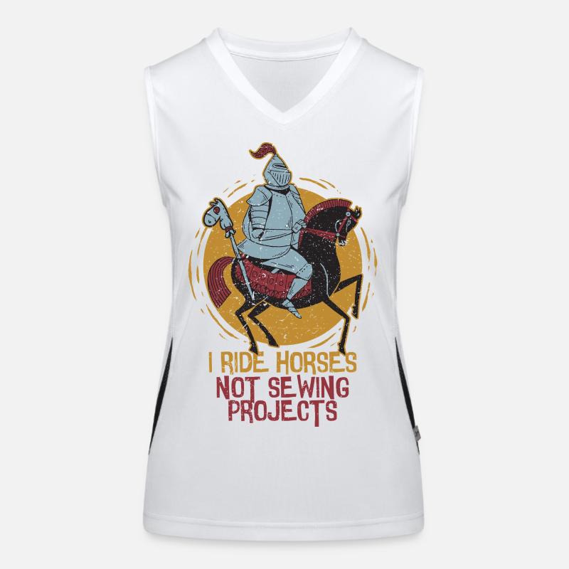 Anti Hobby Horsing Horses Not Sewing Projects Funktionelles Kontrast-Tank Top für Frauen
