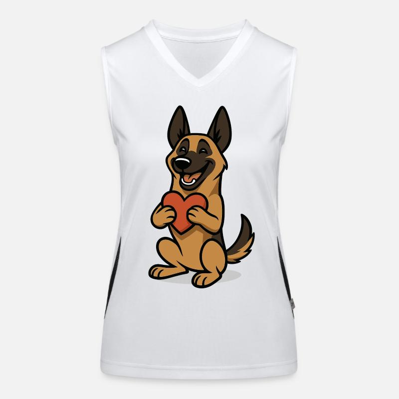 Malinois mit Herz Comic Funktionelles Kontrast-Tank Top für Frauen