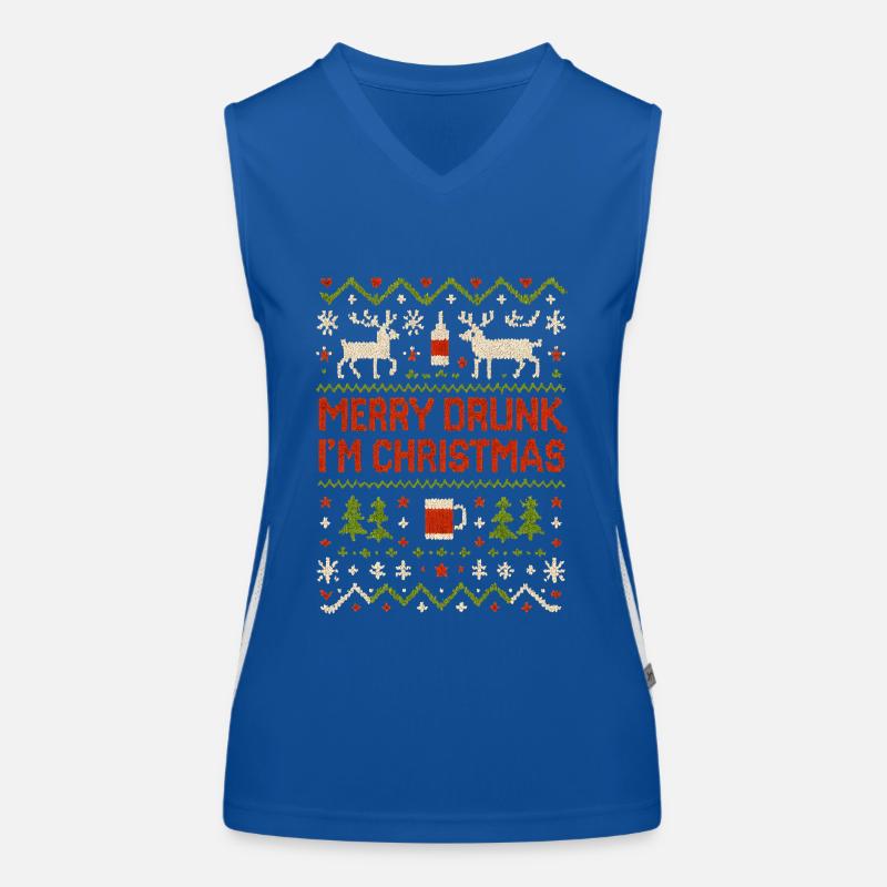 Ugly Christmas Merry Drunk My Christmas Funktionelles Kontrast-Tank Top für Frauen