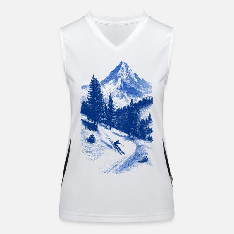 Blue Summit Face Silhouette Women's Functional Contrast Tank Top