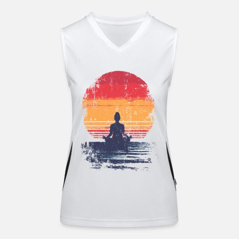 Méditation au coucher du soleil Débardeur respirant contrasté Femme