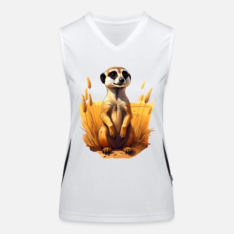 Ein Erdmännchen in der Savanne Funktionelles Kontrast-Tank Top für Frauen