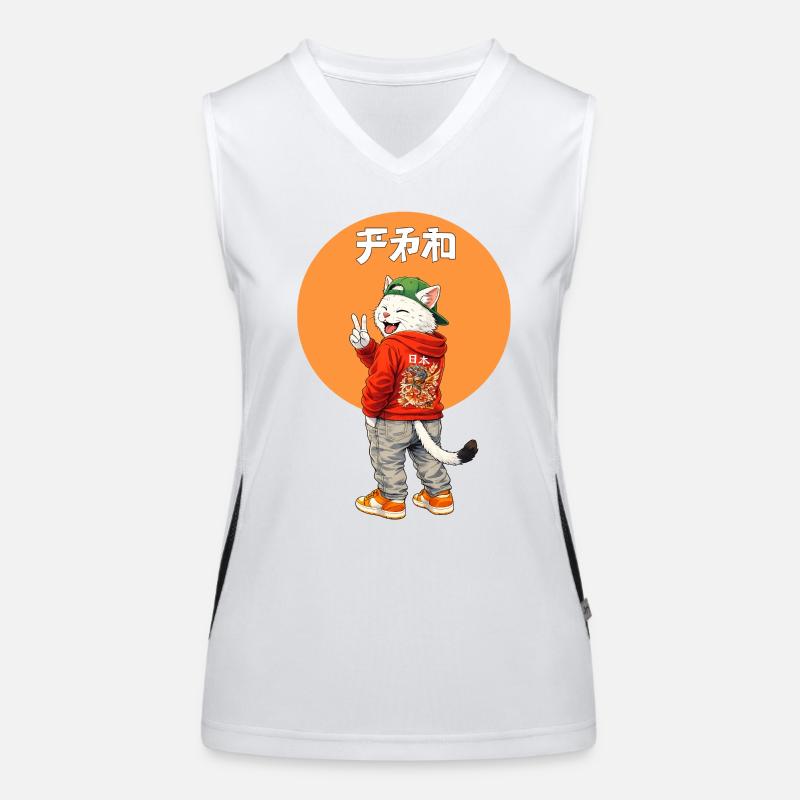 Katze-Peace  Funktionelles Kontrast-Tank Top für Frauen