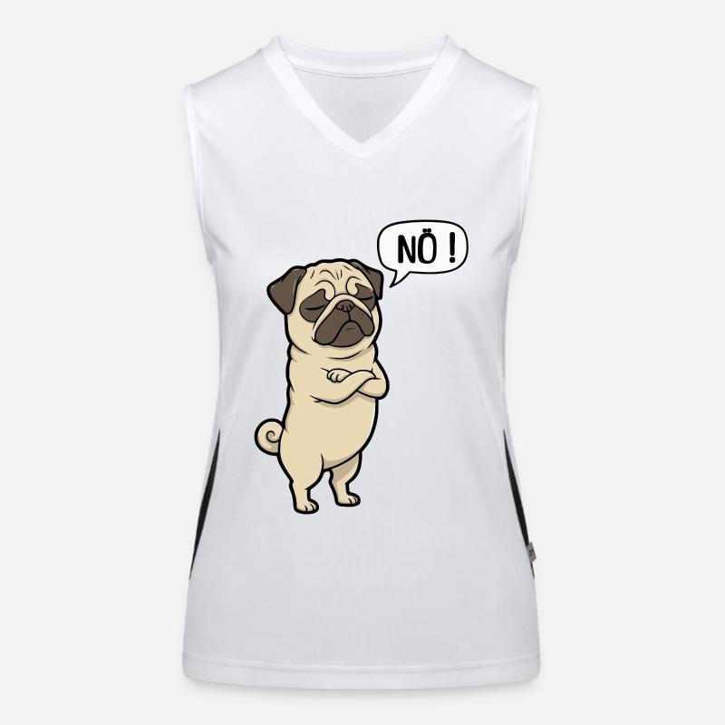 NÖ Pug Eigensinniger Mops-Charme Funktionelles Kontrast-Tank Top für Frauen