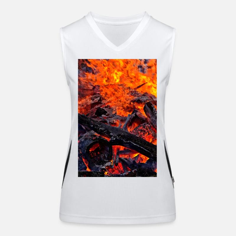 Herz der Glut Makro Poster Funktionelles Kontrast-Tank Top für Frauen