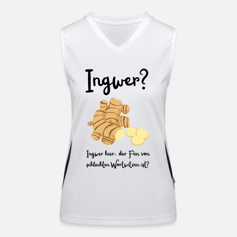 Ingwer - Wortwitz Funktionelles Kontrast-Tank Top für Frauen