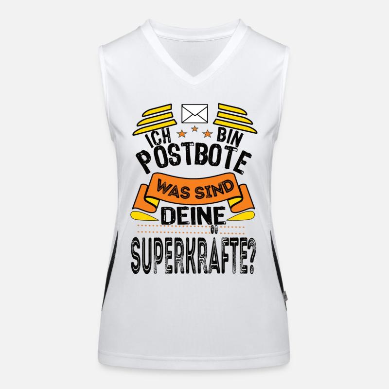 Postbote - Was sind deine Superkräfte schwarz Funktionelles Kontrast-Tank Top für Frauen