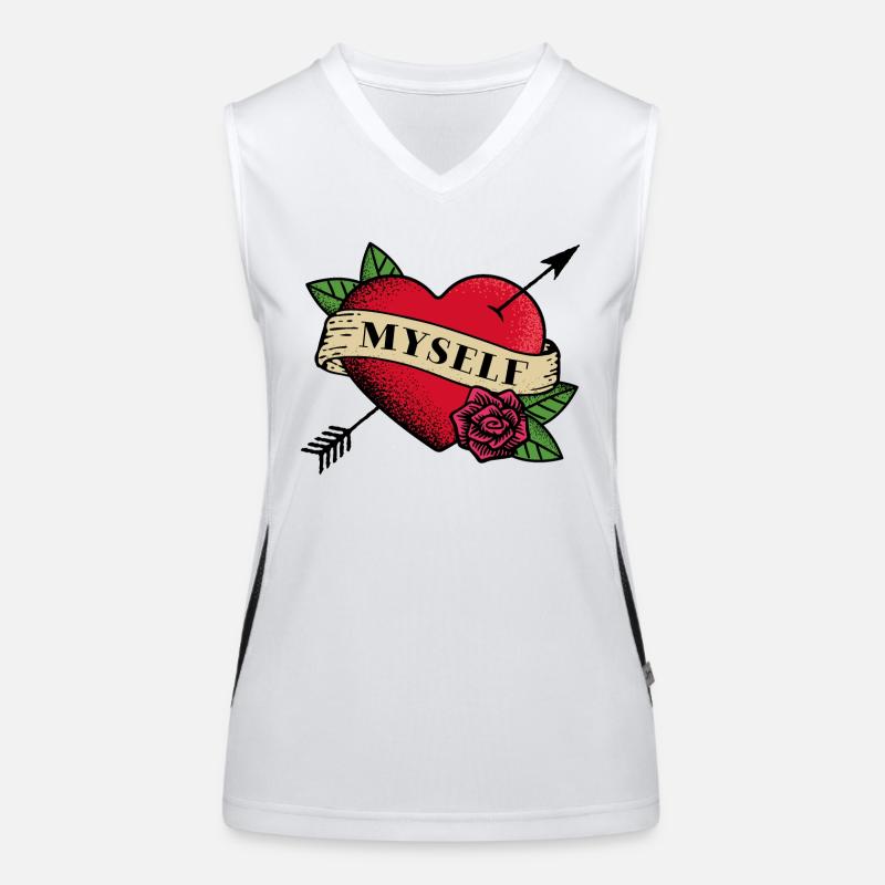 Herz Tattoo selbst Funktionelles Kontrast-Tank Top für Frauen