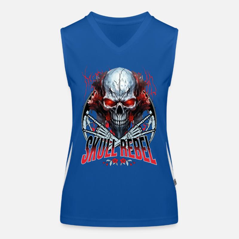 Skull Skull Skeleton Motorcycle Biker Gang Women's Functional Contrast Tank Top