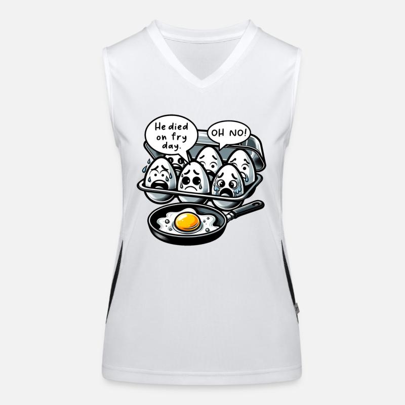Eggs Fried Egg Easter Meme Women's Functional Contrast Tank Top