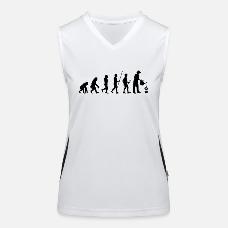 Evolution gardening humor gift Women's Functional Contrast Tank Top