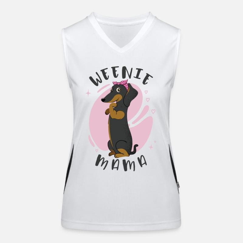Weenie Mama Dackel Funktionelles Kontrast-Tank Top für Frauen