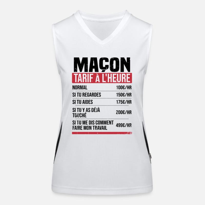 Mason Hourly Rate Humor Gift Idea Women's Functional Contrast Tank Top