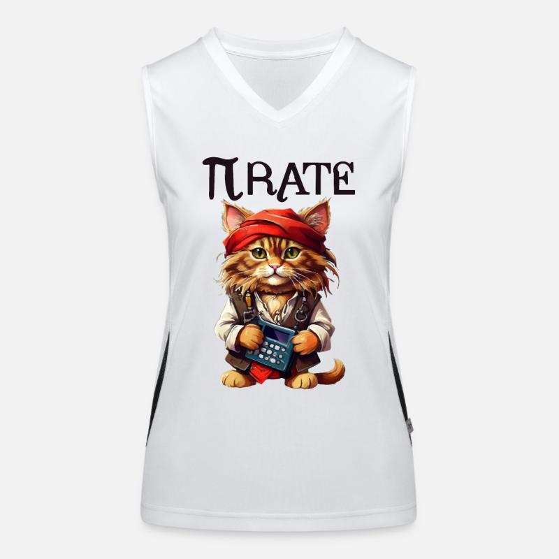 Chat pirate de Pi Day Débardeur respirant contrasté Femme