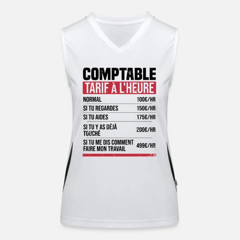Comptable tarif à l'heure idée cadeau humour Débardeur respirant contrasté Femme