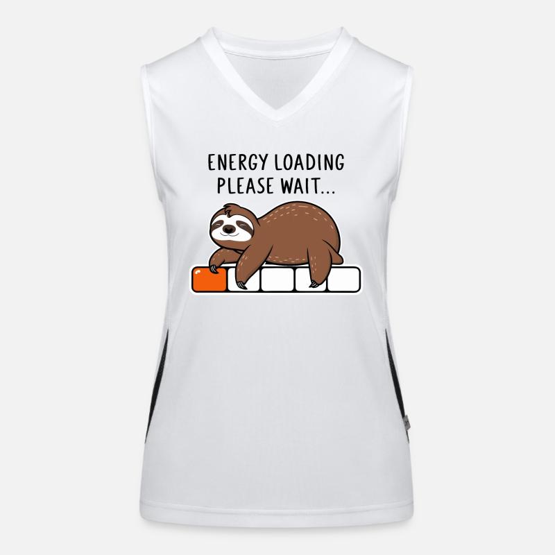 Faultier Energy Loading Please Wait Funktionelles Kontrast-Tank Top für Frauen