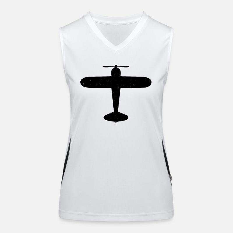 Airplane Propeller Plane Flying Women's Functional Contrast Tank Top
