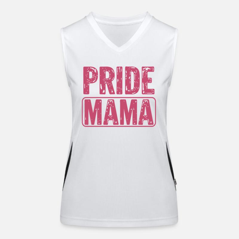 Fière déclaration de PRIDE MAMA pour les familles arc-en-ciel Débardeur respirant contrasté Femme
