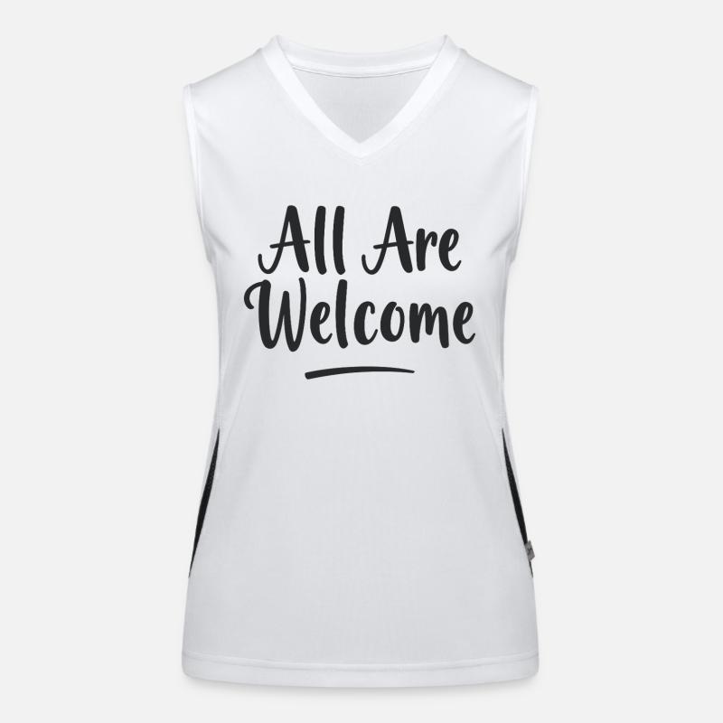 All Are Welcome Funktionelles Kontrast-Tank Top für Frauen