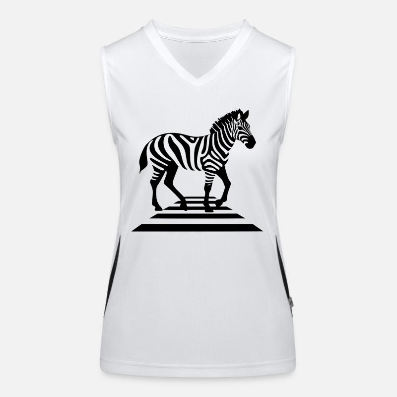 Zebra on zebra crossings - Women's Functional Contrast Tank Top - white/black