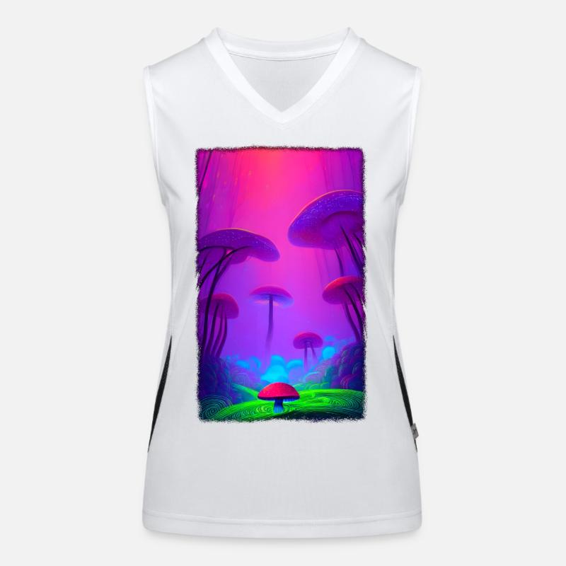 Champignon Forêt verticale 2 Débardeur respirant contrasté Femme