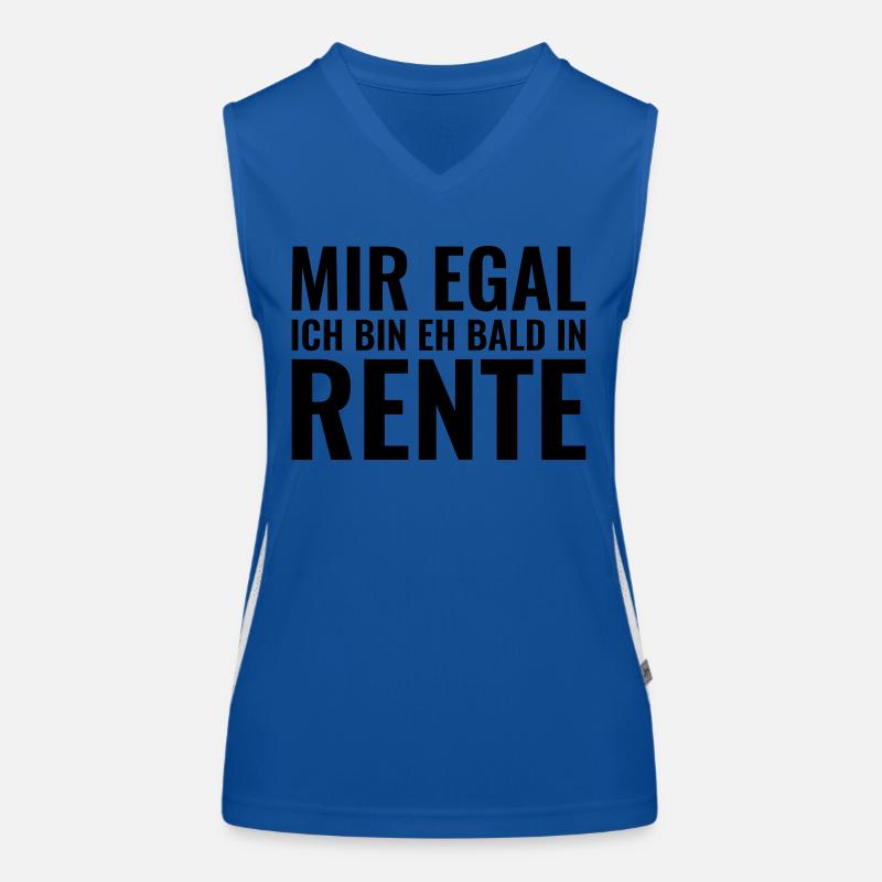 Mir egal ich bin eh bald in Rente - Farbe änderbar Funktionelles Kontrast-Tank Top für Frauen