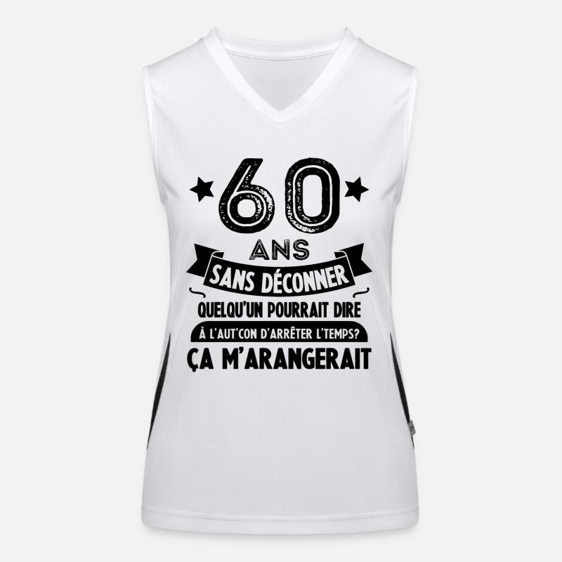 60 Ans Cadeau D'anniversaire 60 Ans Débardeur respirant contrasté Femme