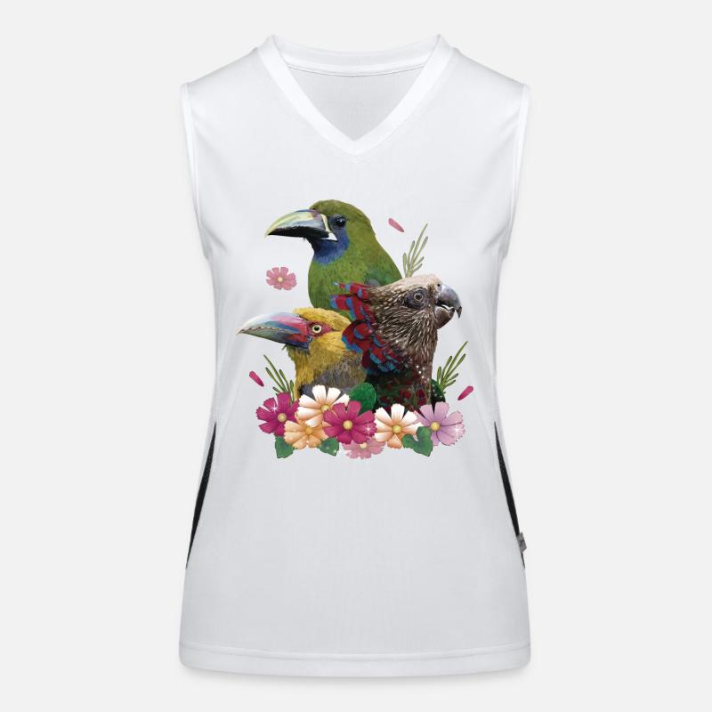 Toucans et perroquet Débardeur respirant contrasté Femme