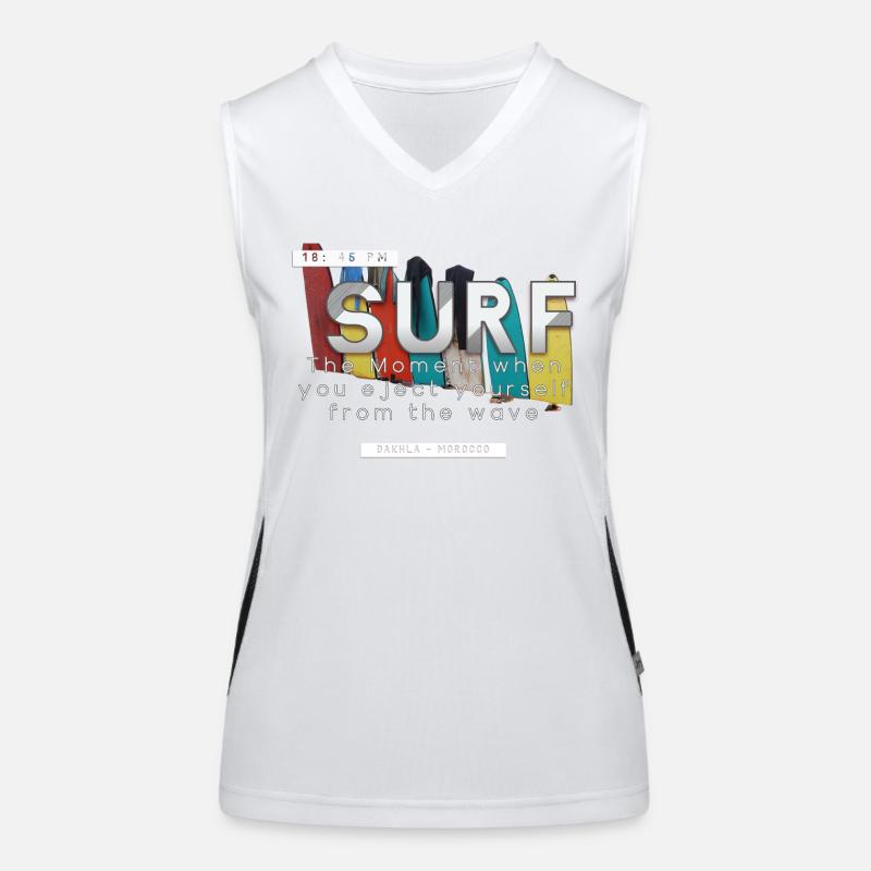 Surfing - Women's Functional Contrast Tank Top - white/black