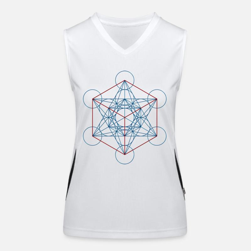 Le cube de Metatron - rouge bleu Débardeur respirant contrasté Femme