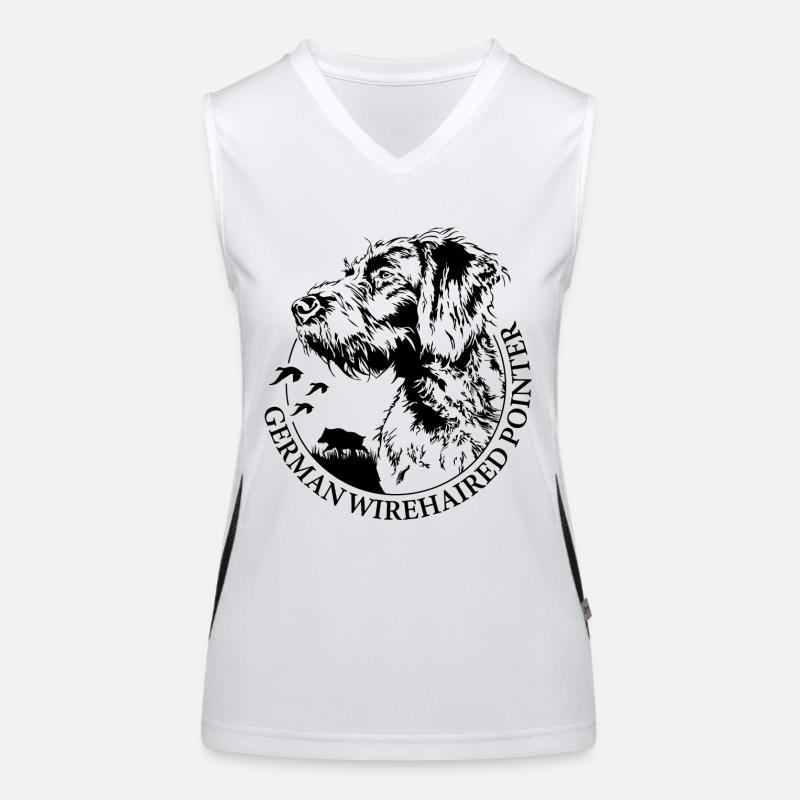 GERMAN WIREHAIRED POINTER Wilsigns Jagdhunde Hund Funktionelles Kontrast-Tank Top für Frauen
