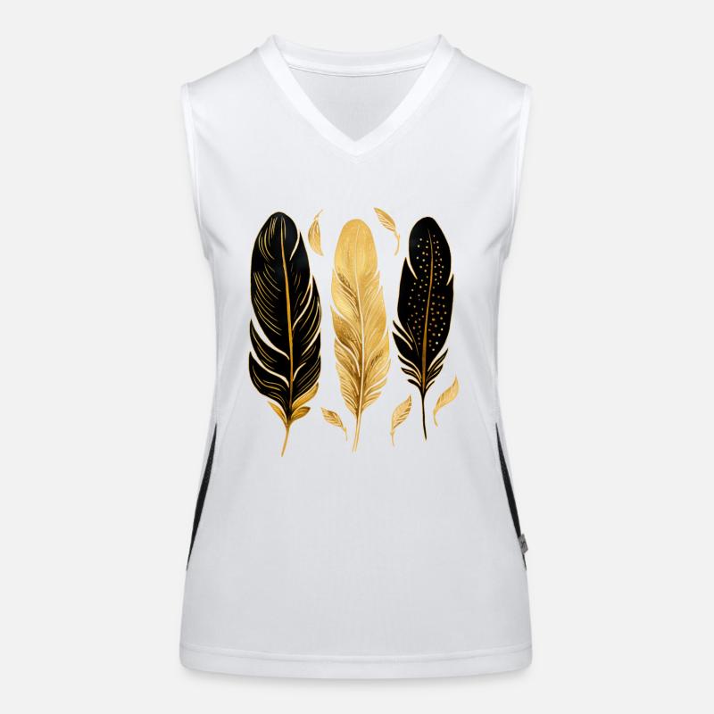 Goldene Federn Funktionelles Kontrast-Tank Top für Frauen